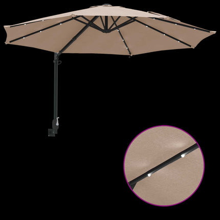 Trädgårdsparasol Taupe 248 x 248 x 148 cm Polyester och Stål