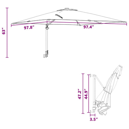 Trädgårdsparasol Sand 248,5 x 247,5 x 160 cm Polyester och Stål