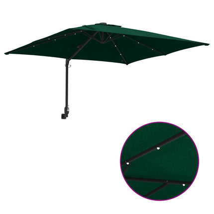 Trädgårdsparasol Grön 248,5 x 247,5 x 160 cm Polyester och Stål