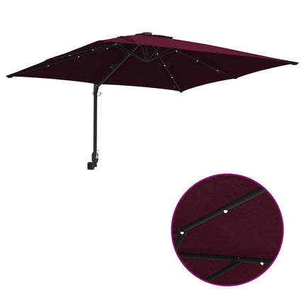 Trädgårdsparasol Bordeaux Röd 248,5 x 247,5 x 160 cm
