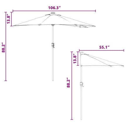 Trädgårdsparasol Sand 294 x 150 x 223 cm Polyester och Stål