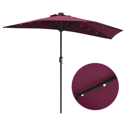Trädgårdsparasol Bordeaux Röd 294 x 150 x 223 cm