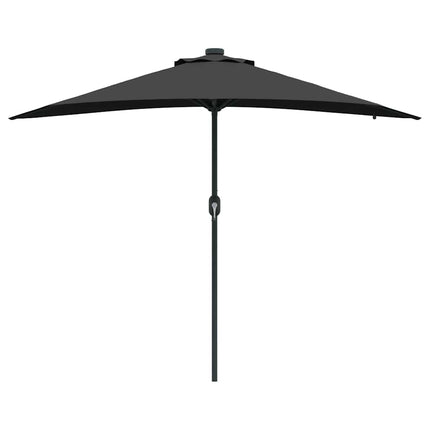 Trädgårdsparasol Svart 294 x 150 x 223 cm Polyester och Stål