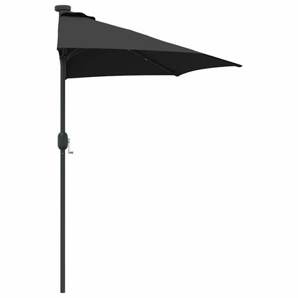 Trädgårdsparasol Svart 294 x 150 x 223 cm Polyester och Stål