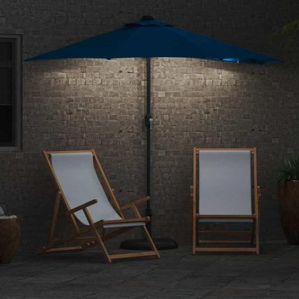 Trädgårdsparasol Azurblå 294 x 150 x 223 cm Polyester och Stål