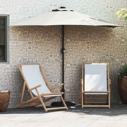 Trädgårdsparasol Sand 294 x 150 x 224 cm Polyester och Stål