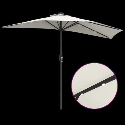Trädgårdsparasol Sand 294 x 150 x 224 cm Polyester och Stål