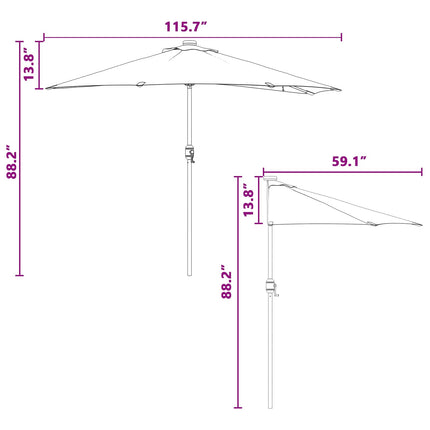 Trädgårdsparasol Bordeaux Röd 294 x 150 x 224 cm