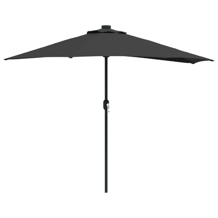 Trädgårdsparasol Svart 294 x 150 x 224 cm Polyester och Stål