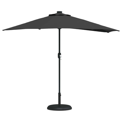 Trädgårdsparasol Svart 294 x 150 x 224 cm Polyester och Stål