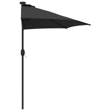 Trädgårdsparasol Svart 294 x 150 x 224 cm Polyester och Stål