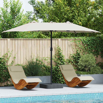 Trädgårdsparasol Sand 385 x 209 x 244 cm Polyester och Stål