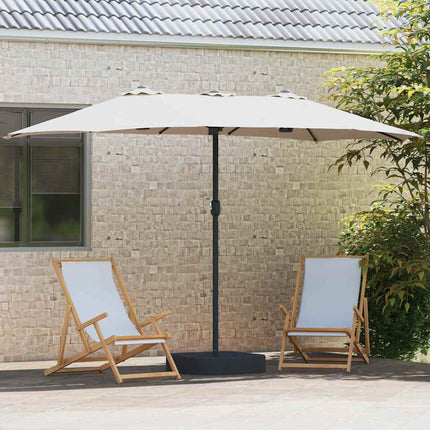 Trädgårdsparasol Sand 385 x 209 x 244 cm Polyester och Stål