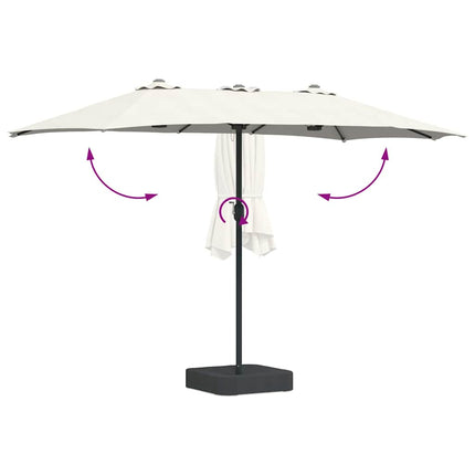 Trädgårdsparasol Sand 385 x 209 x 244 cm Polyester och Stål