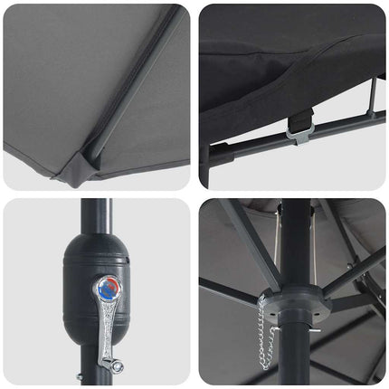 Trädgårdsparasol Antracit 385 x 209 x 244 cm Polyester och Stål