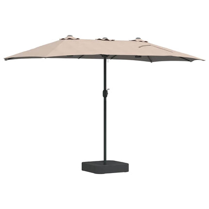 Trädgårdsparasol Taupe 385 x 209 x 244 cm Polyester och Stål