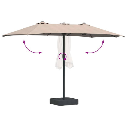 Trädgårdsparasol Taupe 385 x 209 x 244 cm Polyester och Stål