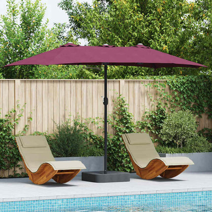 Trädgårdsparasol Bordeaux Röd 385 x 209 x 244 cm