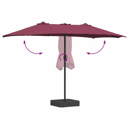 Trädgårdsparasol Bordeaux Röd 385 x 209 x 244 cm