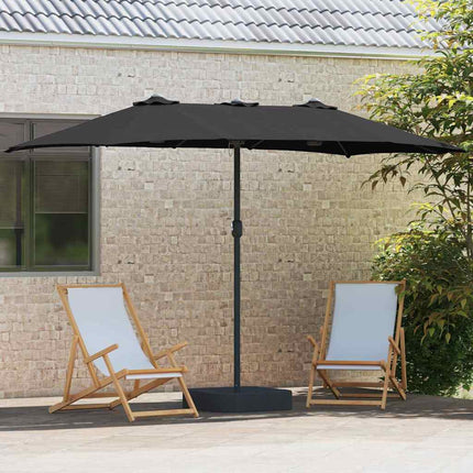 Trädgårdsparasol Svart 385 x 209 x 244 cm Polyester och Stål
