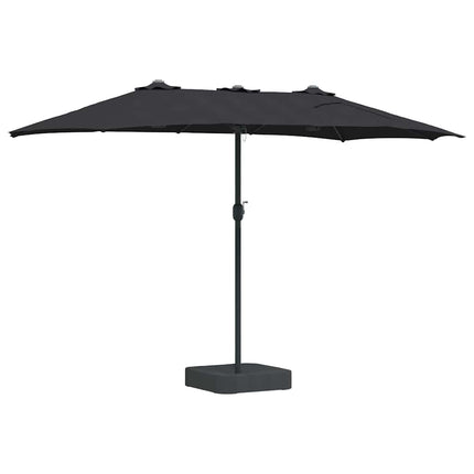 Trädgårdsparasol Svart 385 x 209 x 244 cm Polyester och Stål