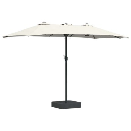 Trädgårdsparasol Sand och Antracit 385 x 209 x 244 cm Polyester