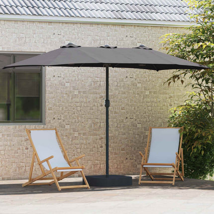 Trädgårdsparasol Antracit 385 x 209 x 244 cm Polyester