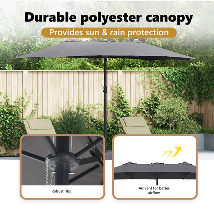 Trädgårdsparasol Antracit 385 x 209 x 244 cm Polyester