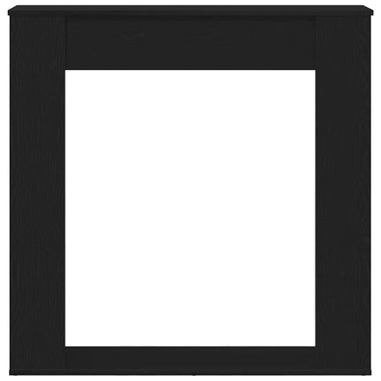 Öppen spis infattning svart ek 100x20x100 cm konstruerat trä