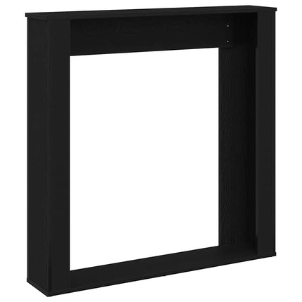 Öppen spis infattning svart ek 100x20x100 cm konstruerat trä