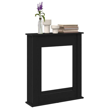 Öppen spis infattning svart ek 75x20x87,5 cm konstruerat trä