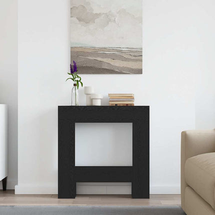 Öppen spis infattning svart ek 81x18x82 cm konstruerat trä