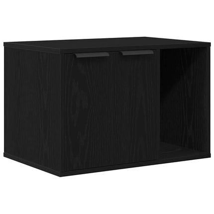 Kattlåda svart ek 60x40x40 cm konstruerat trä