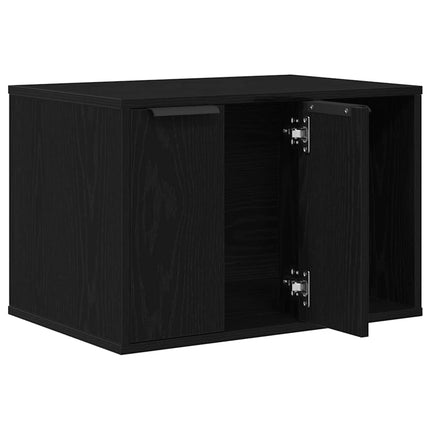 Kattlåda svart ek 60x40x40 cm konstruerat trä