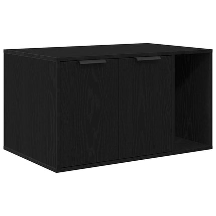 Kattlåda svart ek 80x50x45 cm konstruerat trä