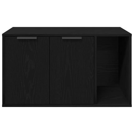 Kattlåda svart ek 80x50x45 cm konstruerat trä
