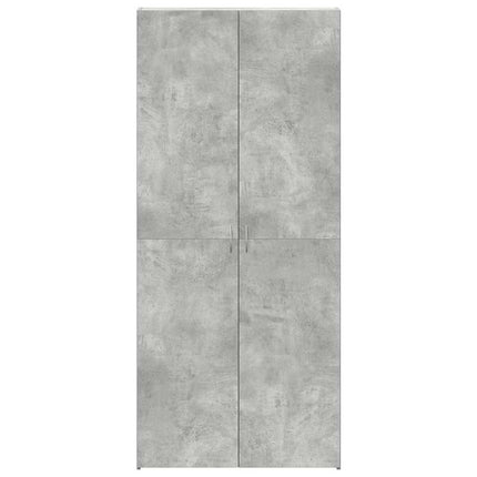 Skoskåp med hylla Grå 80 x 35.5 x 180 cm Konstruerat trä