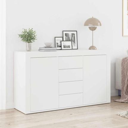 Sideboard med låda Vit 120 x 36 x 69 cm Konstruerat trä