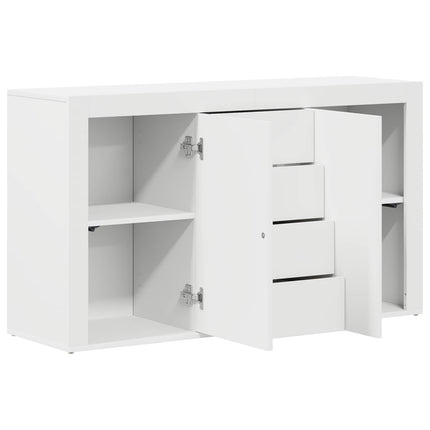 Sideboard med låda Vit 120 x 36 x 69 cm Konstruerat trä