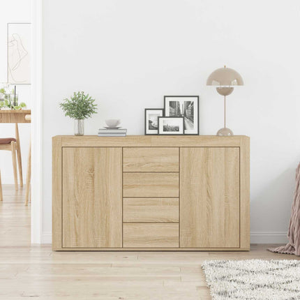 Sideboard med låda Sonoma-ek 120 x 36 x 69 cm Konstruerat trä