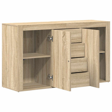 Sideboard med låda Sonoma-ek 120 x 36 x 69 cm Konstruerat trä