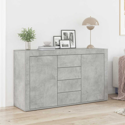 Sideboard med låda Betonggrå 120 x 36 x 69 cm Konstruerat trä