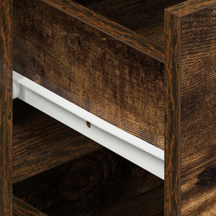 Sideboard med låda Rökt ek 120 x 36 x 69 cm Konstruerat trä