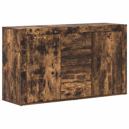 Sideboard med låda Rökt ek 120 x 36 x 69 cm Konstruerat trä