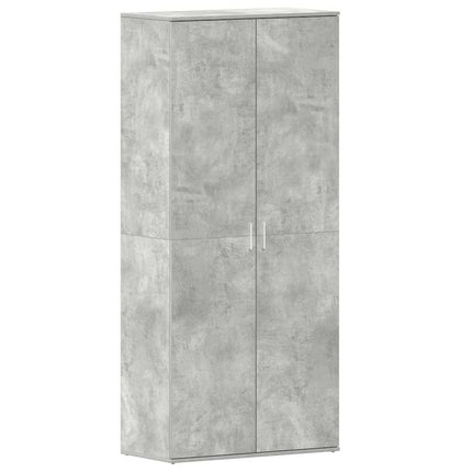 Skoskåp med hylla Betonggrå 80 x 39 x 178 cm Konstruerat trä