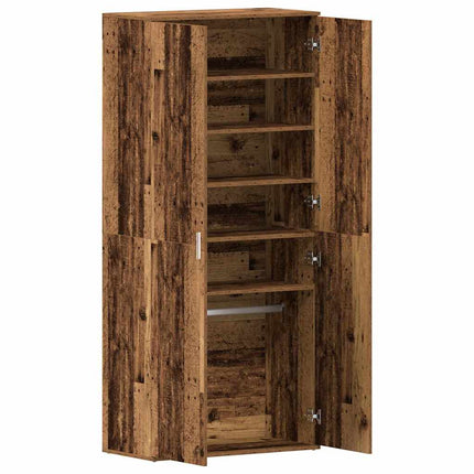 Skoskåp 80 x 39 x 178 cm Konstruerat trä Gammalt trä
