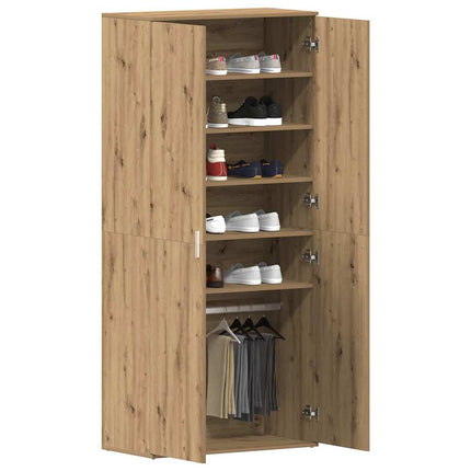 Skoskåp 80 x 39 x 178 cm Konstruerat trä Artisan Ek