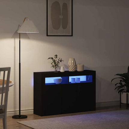 Sideboard Svart 116 x 30 x 75 cm Konstruerat trä
