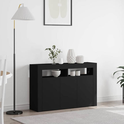 Sideboard Svart 116 x 30 x 75 cm Konstruerat trä