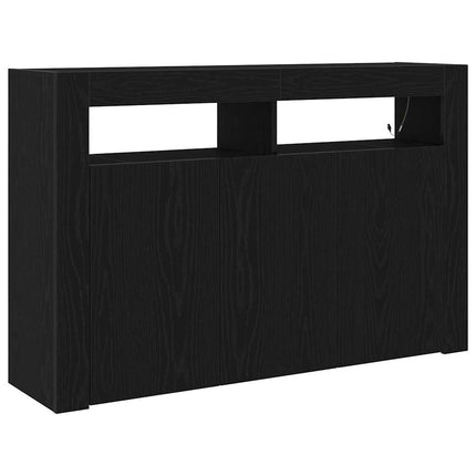 Sideboard Svart Ek 116 x 30 x 75 cm Konstruerat trä